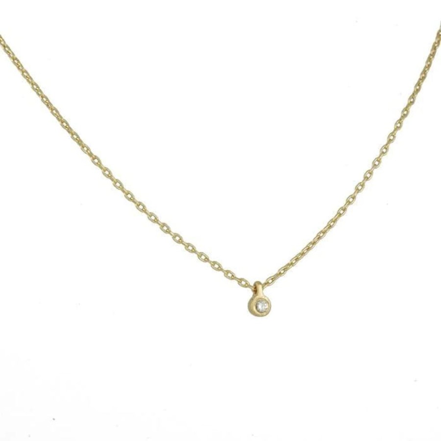 Glass & Jewelry The Glass Station Necklaces | Micro Diamond 3 Point Diamond Stud Pendant Necklace