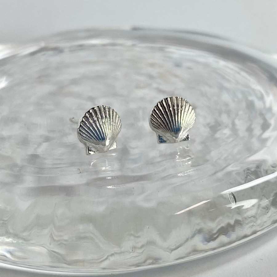 Glass & Jewelry The Glass Station Jewelry For Adolescents | Teeny Sea Shell Stud Earrings