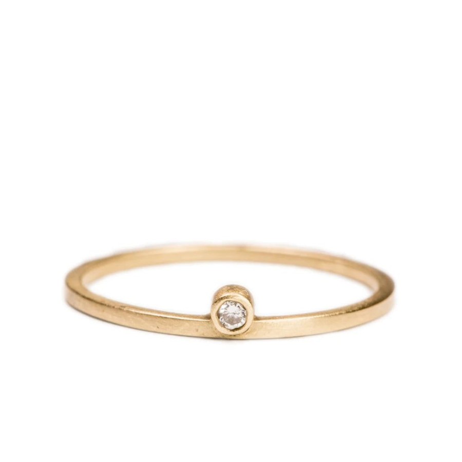 Glass & Jewelry The Glass Station Fine Jewelry | 14K Stacking Single Diamond Ring