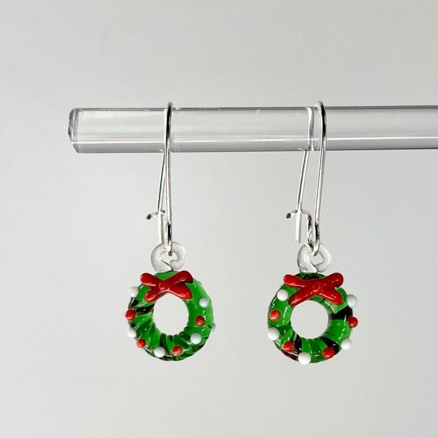 Glass & Jewelry The Glass Station Earrings | Mini Glass Wreath Earrings