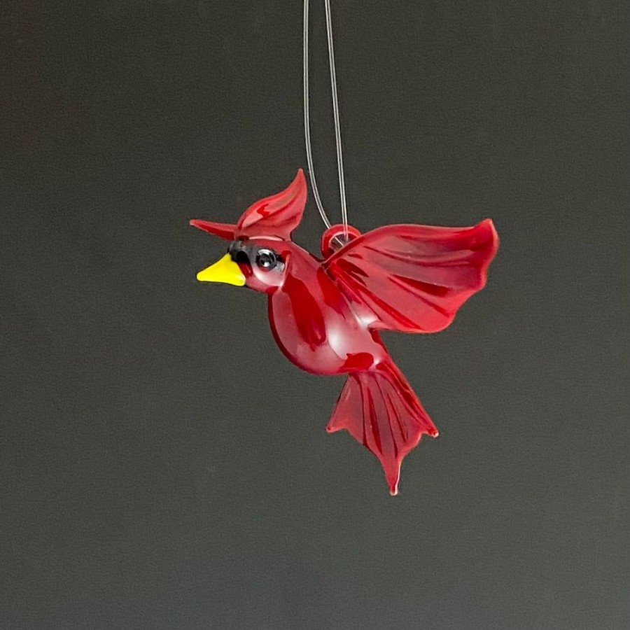 Glass & Jewelry The Glass Station | Small Cardinal Ornament