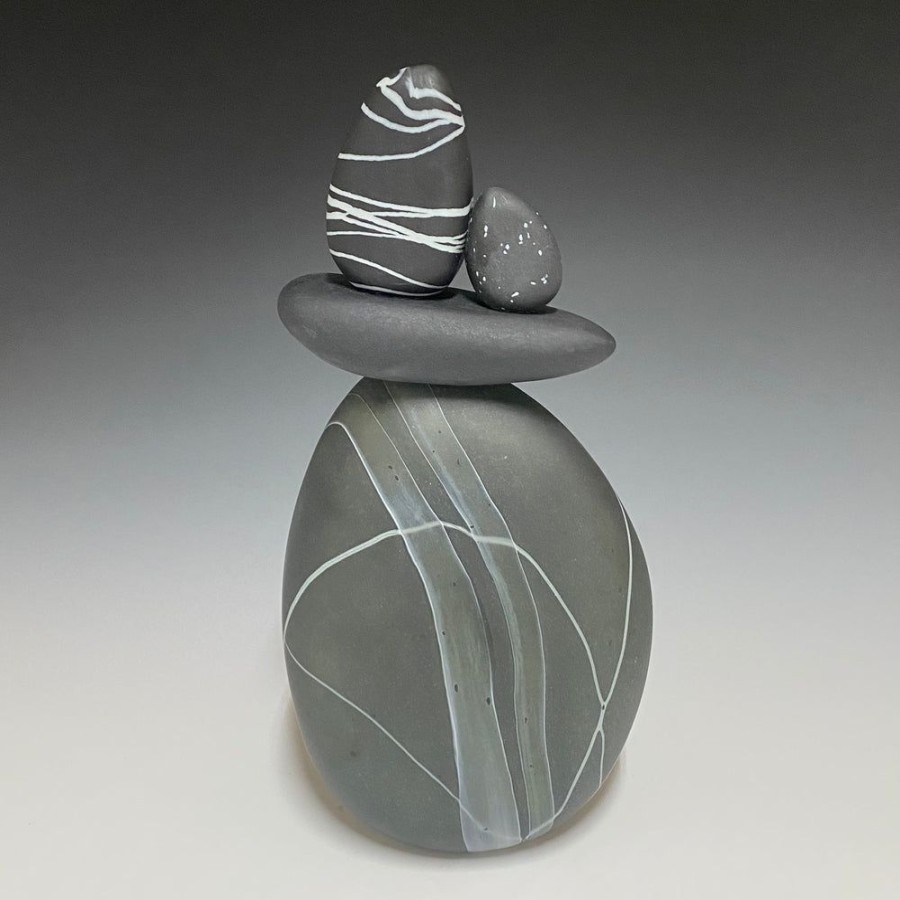 Glass & Jewelry The Glass Station | Grey Stripe Low Cairn