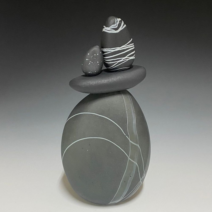 Glass & Jewelry The Glass Station | Grey Stripe Low Cairn