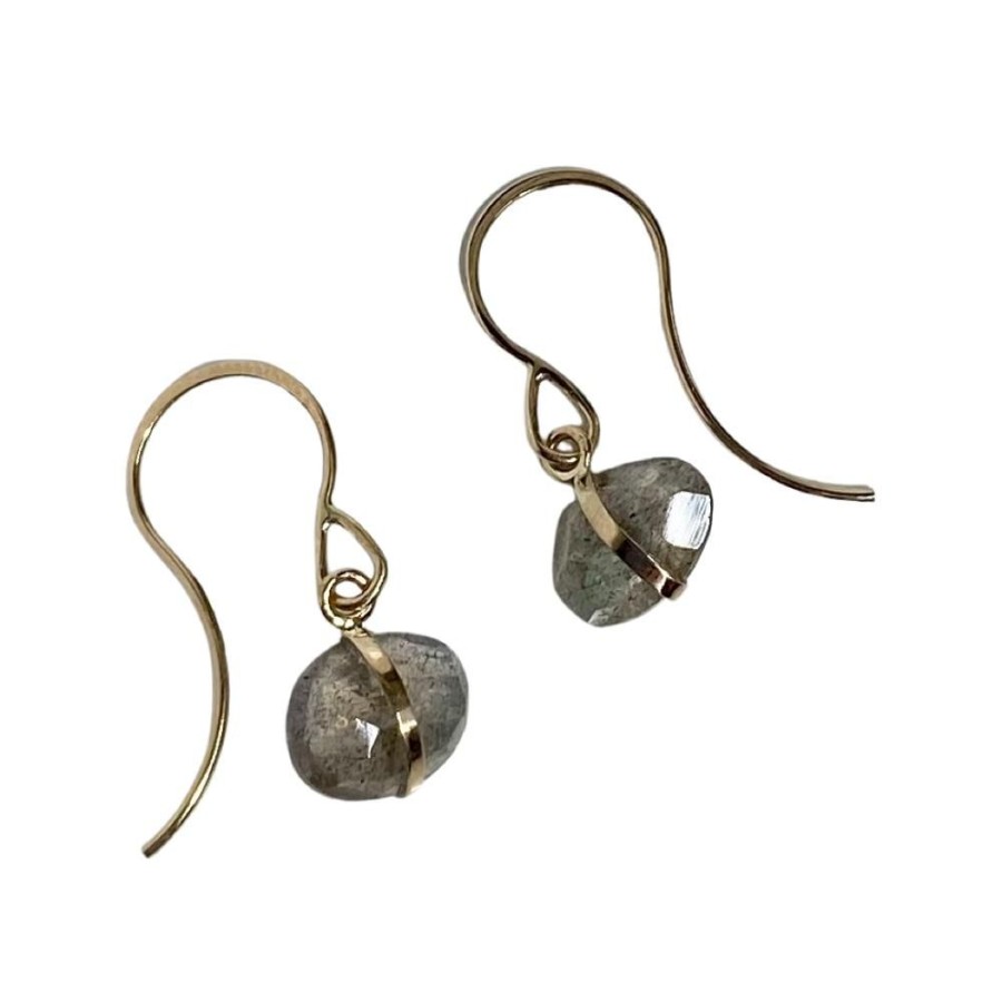 Glass & Jewelry The Glass Station Earrings | 14K Yellow Gold Labradorite Drop Earrings