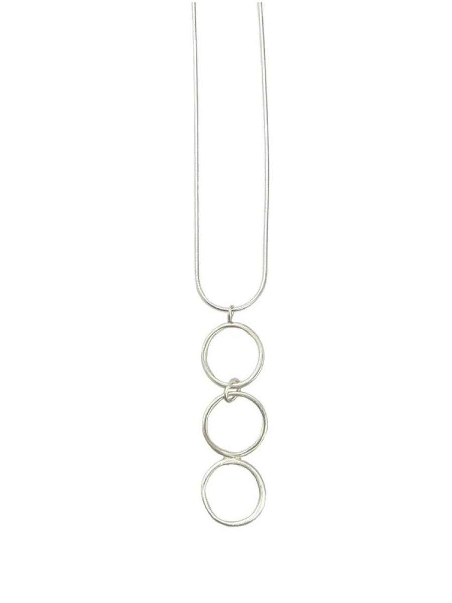 Glass & Jewelry The Glass Station Fine Jewelry | Three Large Circles Sterling Silver Necklace