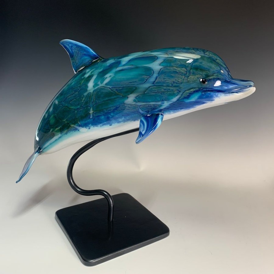 Glass & Jewelry The Glass Station | Bottlenose Dolphin On Stand