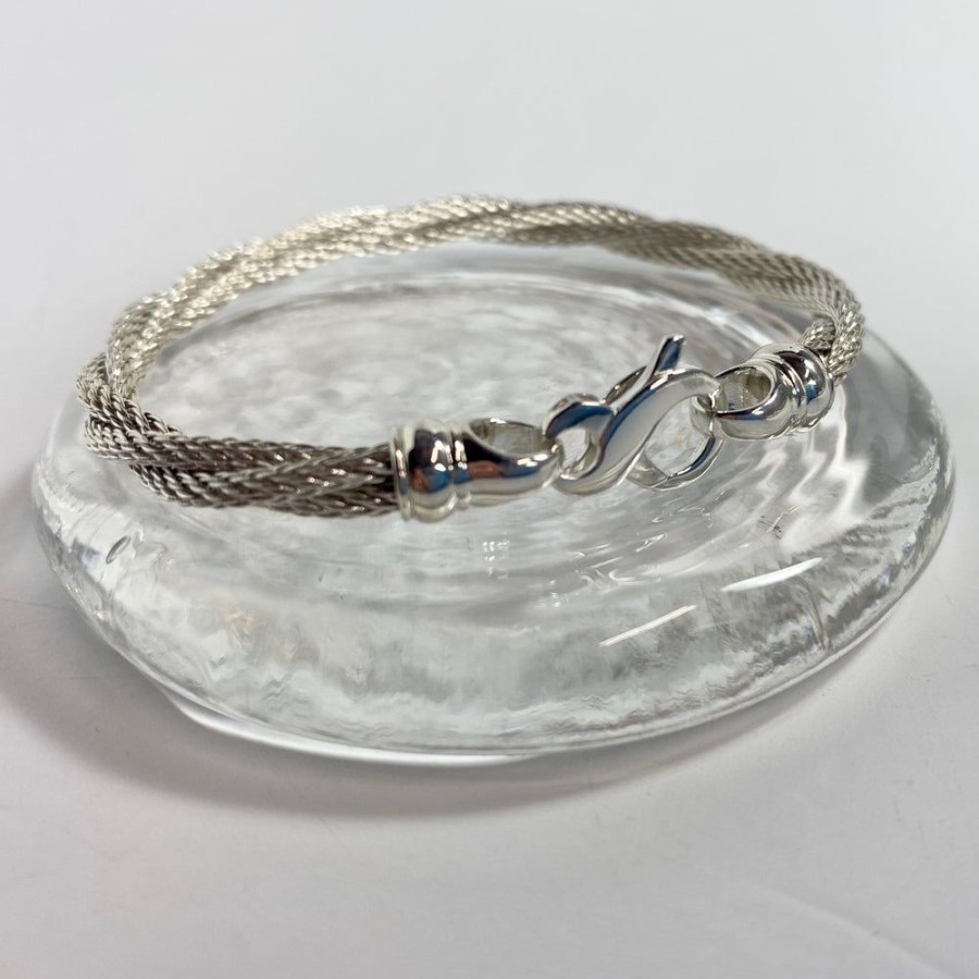 Glass & Jewelry The Glass Station Bracelets | Sterling Silver 2Mm Braided Cable Bracelet