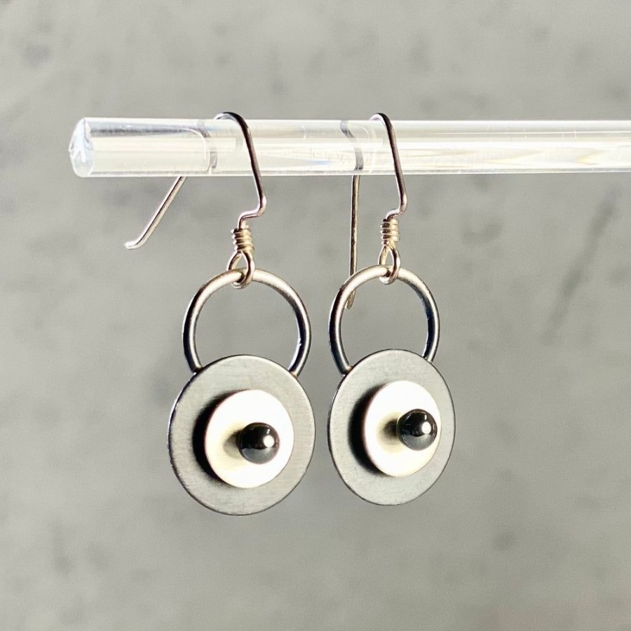 Glass & Jewelry The Glass Station Earrings | Oxidized Sterling Silver Drop Earrings