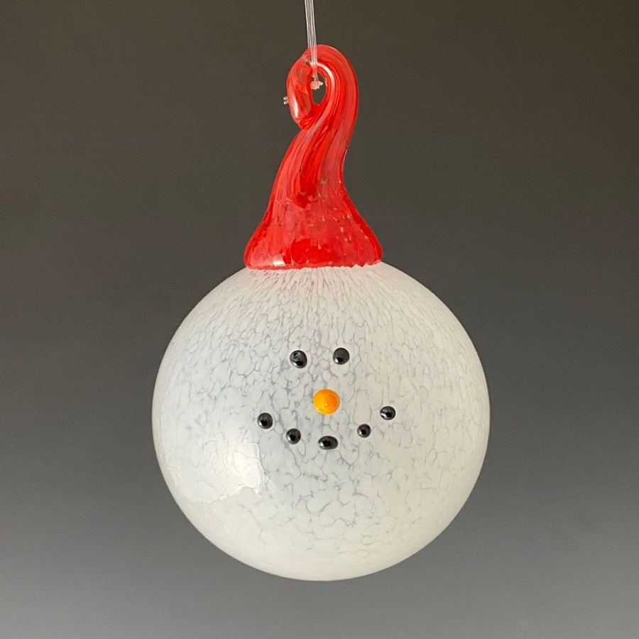 Glass & Jewelry The Glass Station Christmas | Snowman Head Ornament