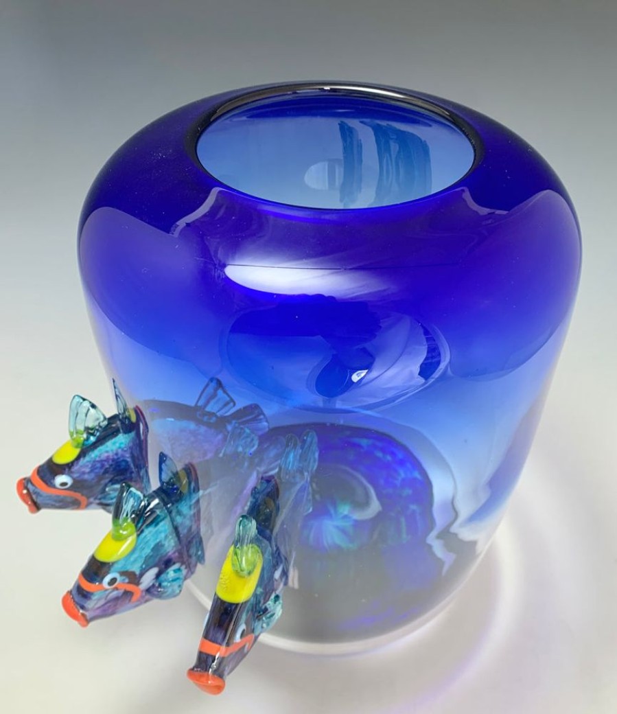 Glass & Jewelry The Glass Station | Blue Trigger Fish Bowl