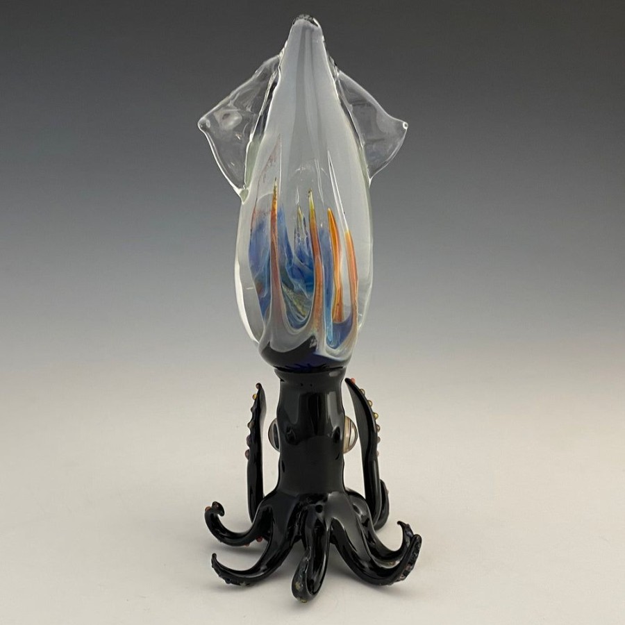 Glass & Jewelry The Glass Station | Standing Inner Fire Squid