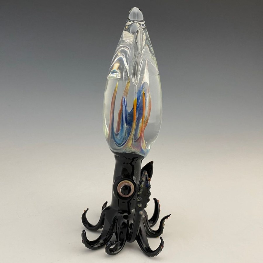 Glass & Jewelry The Glass Station | Standing Inner Fire Squid