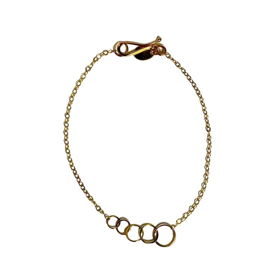 Glass & Jewelry The Glass Station Bracelets | 14K Gold Chain Bracelet With 5 Gold Loops