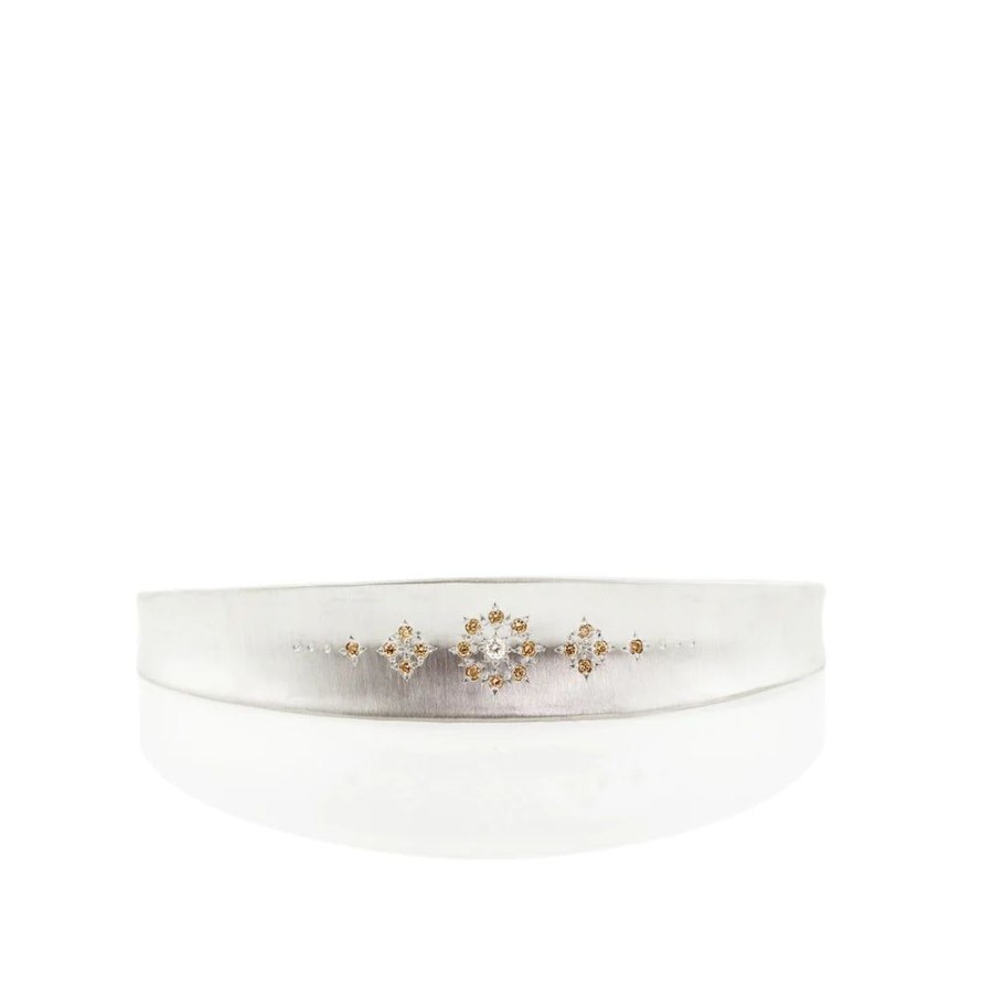 Glass & Jewelry The Glass Station Fine Jewelry | Shimmer Cuff With Champagne Diamonds