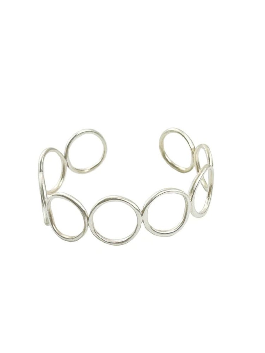 Glass & Jewelry The Glass Station Bracelets | Circles Cuff Silver Bracelet