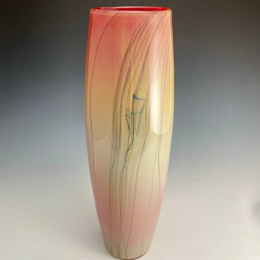 Glass & Jewelry The Glass Station | Tall Red Lily Vase