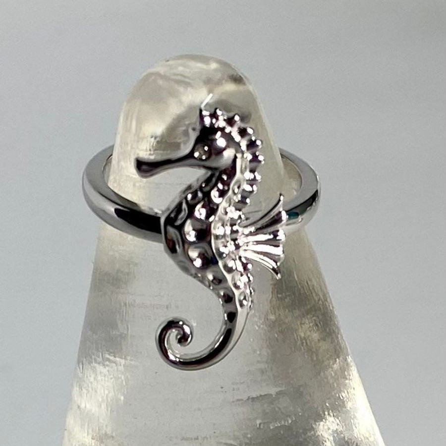 Glass & Jewelry The Glass Station Rings | Sterling Silver Seahorse Ring