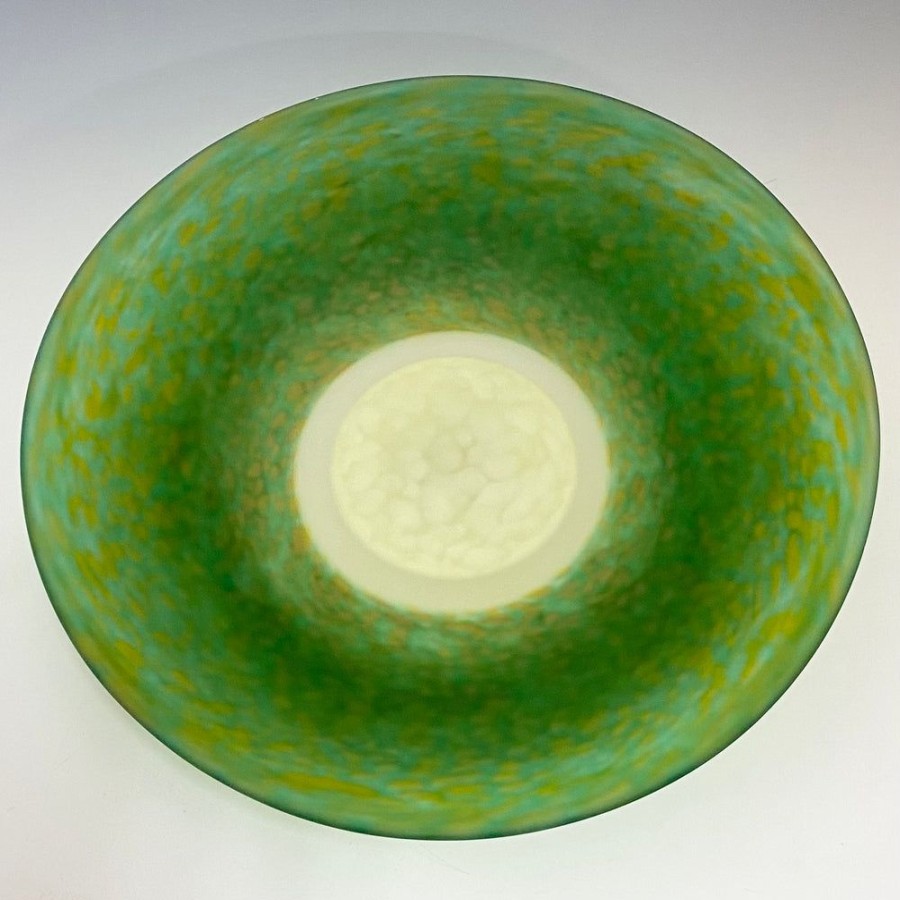 Glass & Jewelry The Glass Station | Low Batik Green Bowl