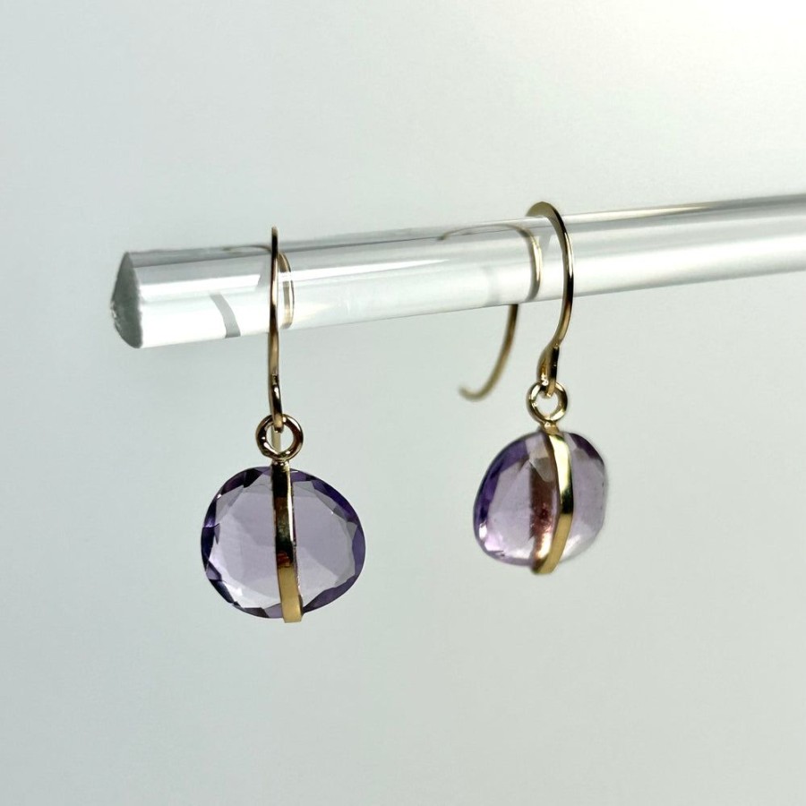 Glass & Jewelry The Glass Station Fine Jewelry | 14K Yellow Gold Amethyst Drop Earrings