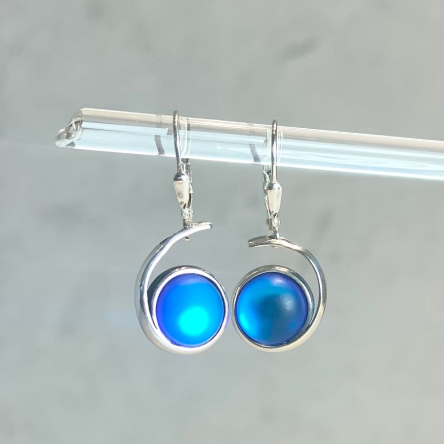 Glass & Jewelry The Glass Station Jewelry For Adolescents | Dichroic Glass Wave Earrings