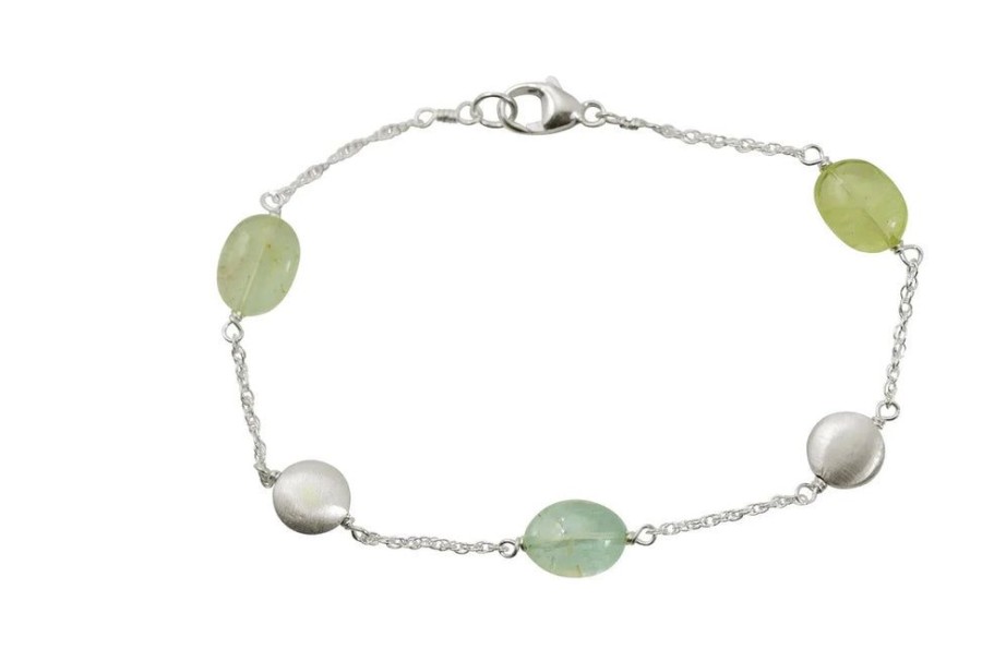 Glass & Jewelry The Glass Station Bracelets | Multi Colored Aqua Beads With Silver Beads Bracelet