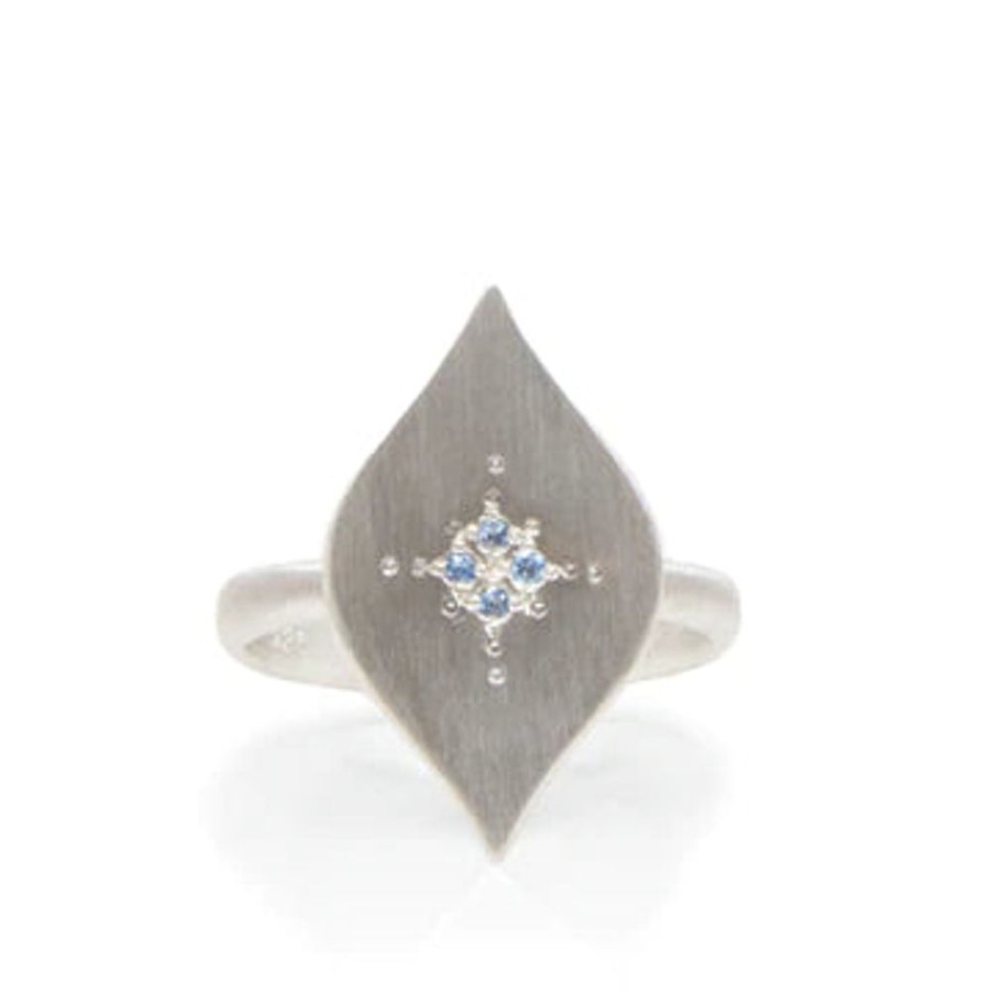 Glass & Jewelry The Glass Station Rings | Silver Nights Aquamarine Ring