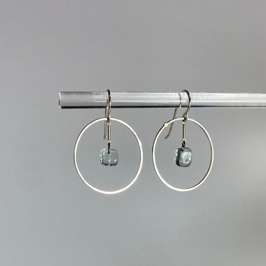 Glass & Jewelry The Glass Station Earrings | Hoop And Cube Earrings