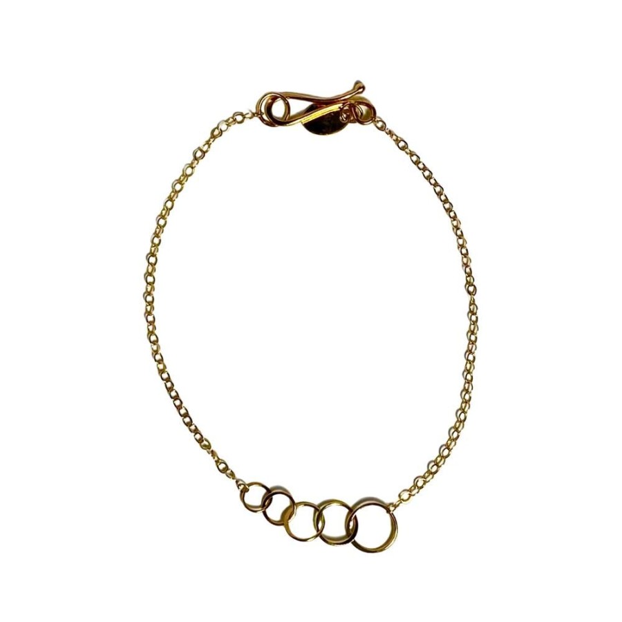 Glass & Jewelry The Glass Station Fine Jewelry | 14K Gold Chain Bracelet With 5 Gold Loops