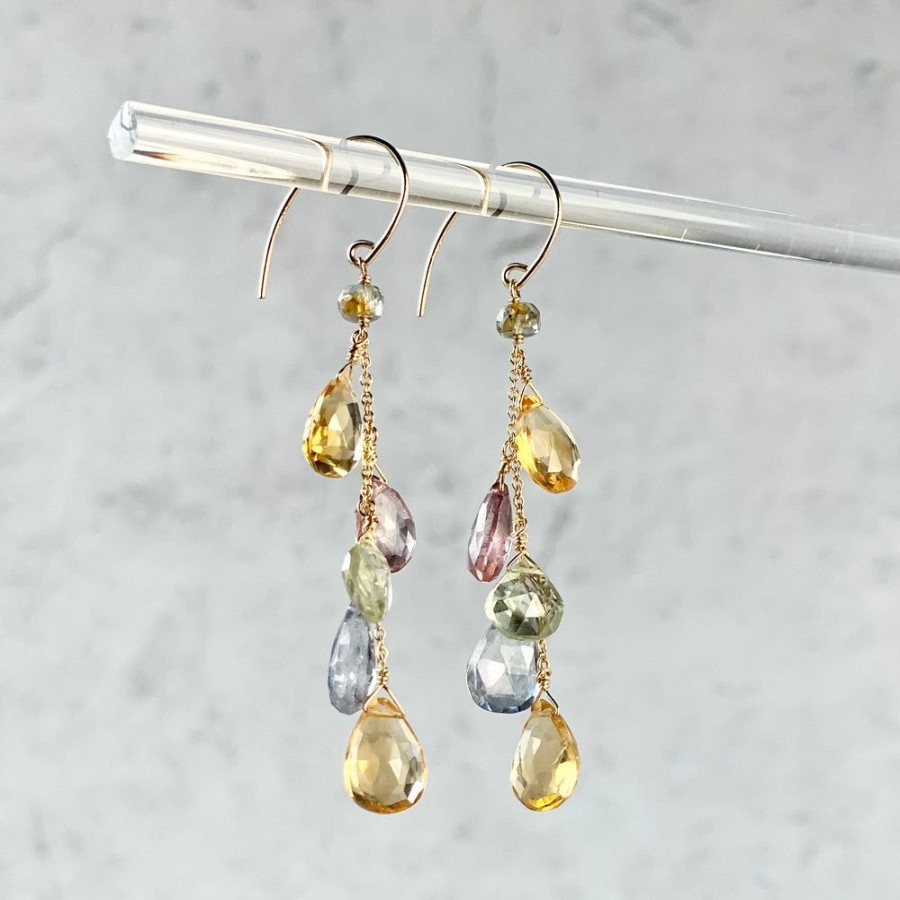 Glass & Jewelry The Glass Station Earrings | Semiprecious Myriad Cluster Earrings 14K Goldfill