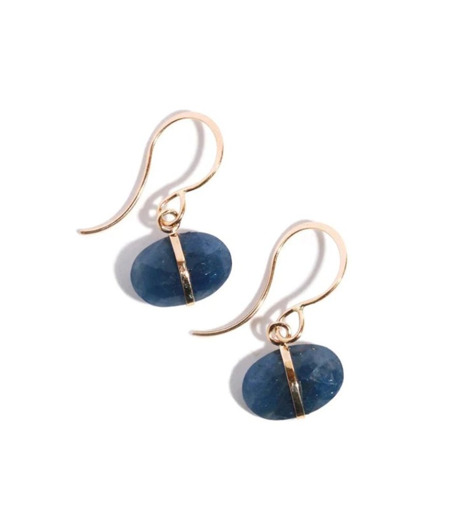 Glass & Jewelry The Glass Station Earrings | 14K Yellow Gold Blue Sapphire Drop Earrings