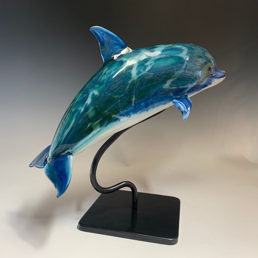 Glass & Jewelry The Glass Station | Bottlenose Dolphin On Stand