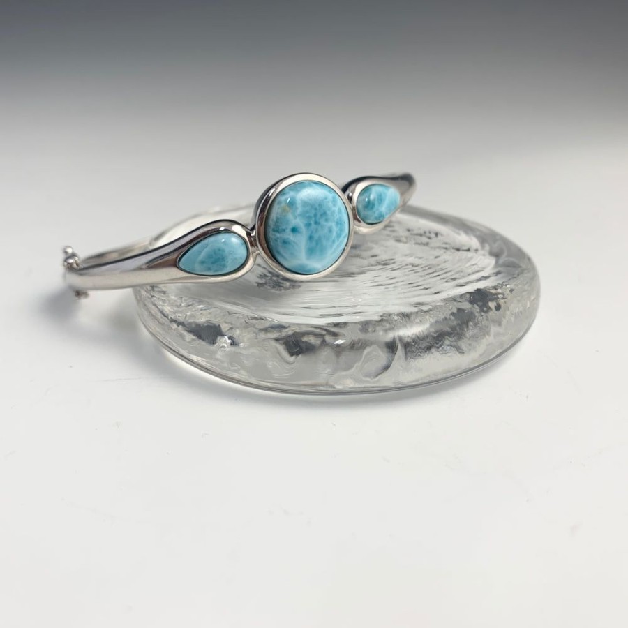 Glass & Jewelry The Glass Station Bracelets | Ss Larimar Circle Bracelet