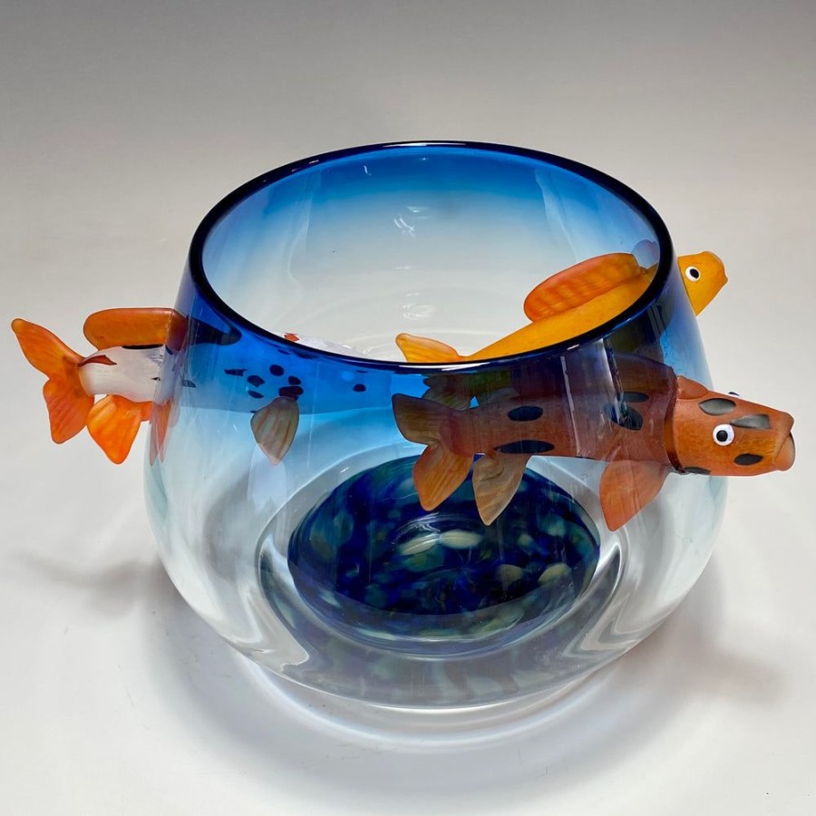 Glass & Jewelry The Glass Station | Koi Blue Fish Bowl