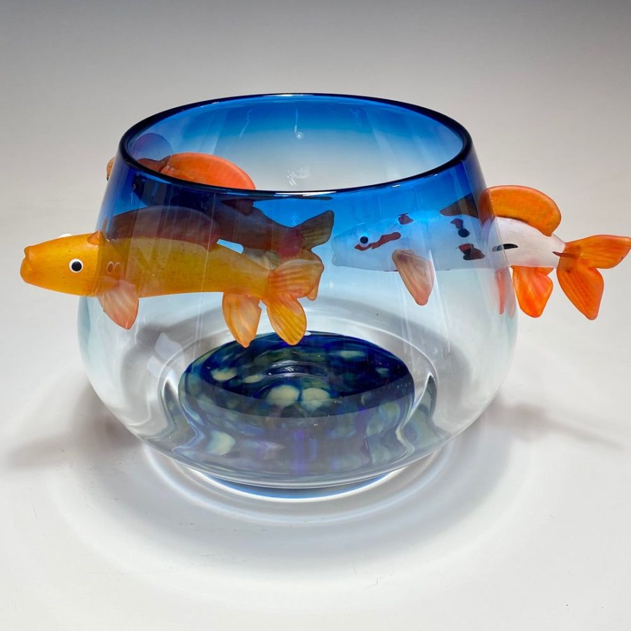 Glass & Jewelry The Glass Station | Koi Blue Fish Bowl