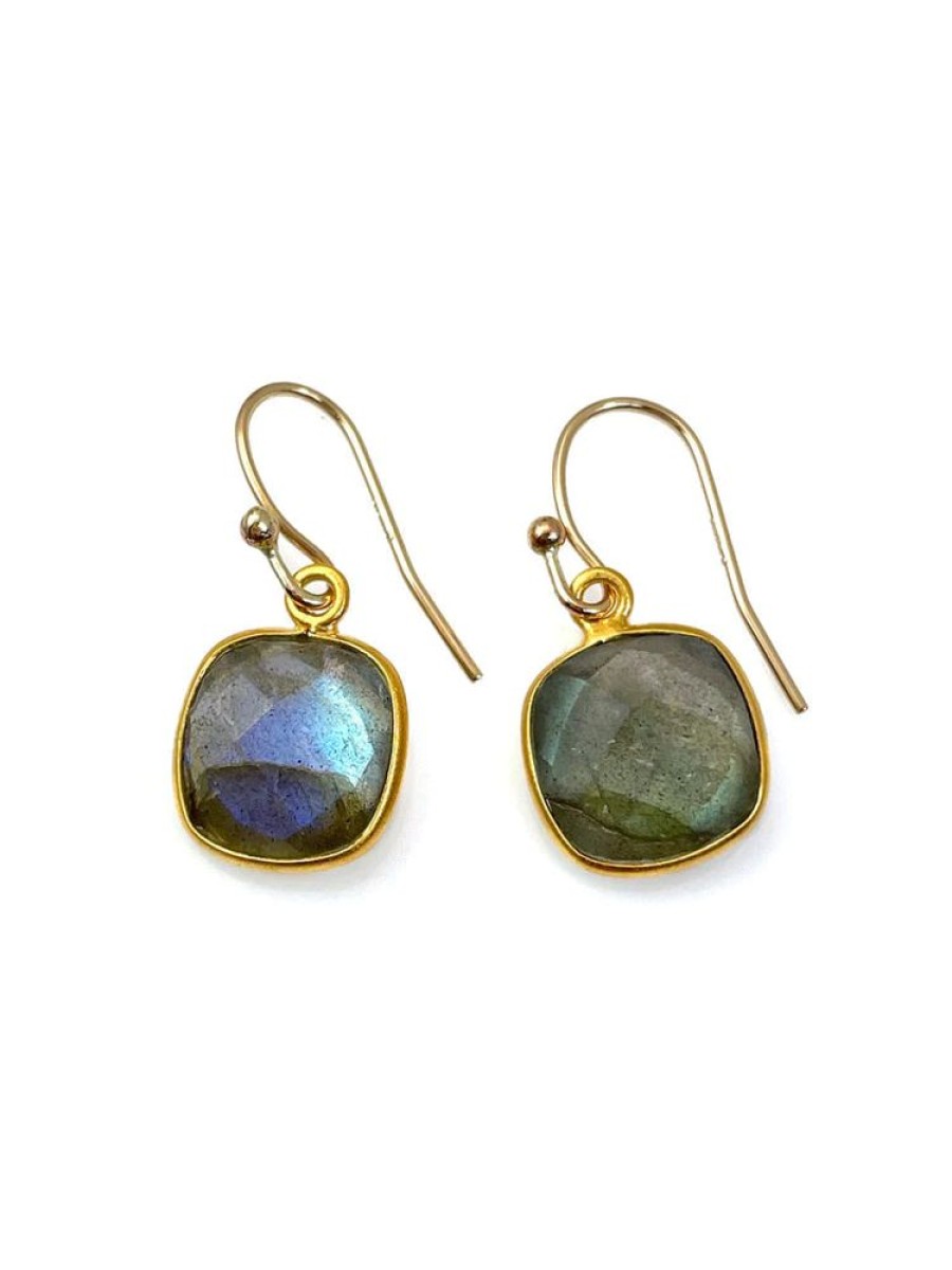 Glass & Jewelry The Glass Station Fine Jewelry | Square Labradorite Earrings