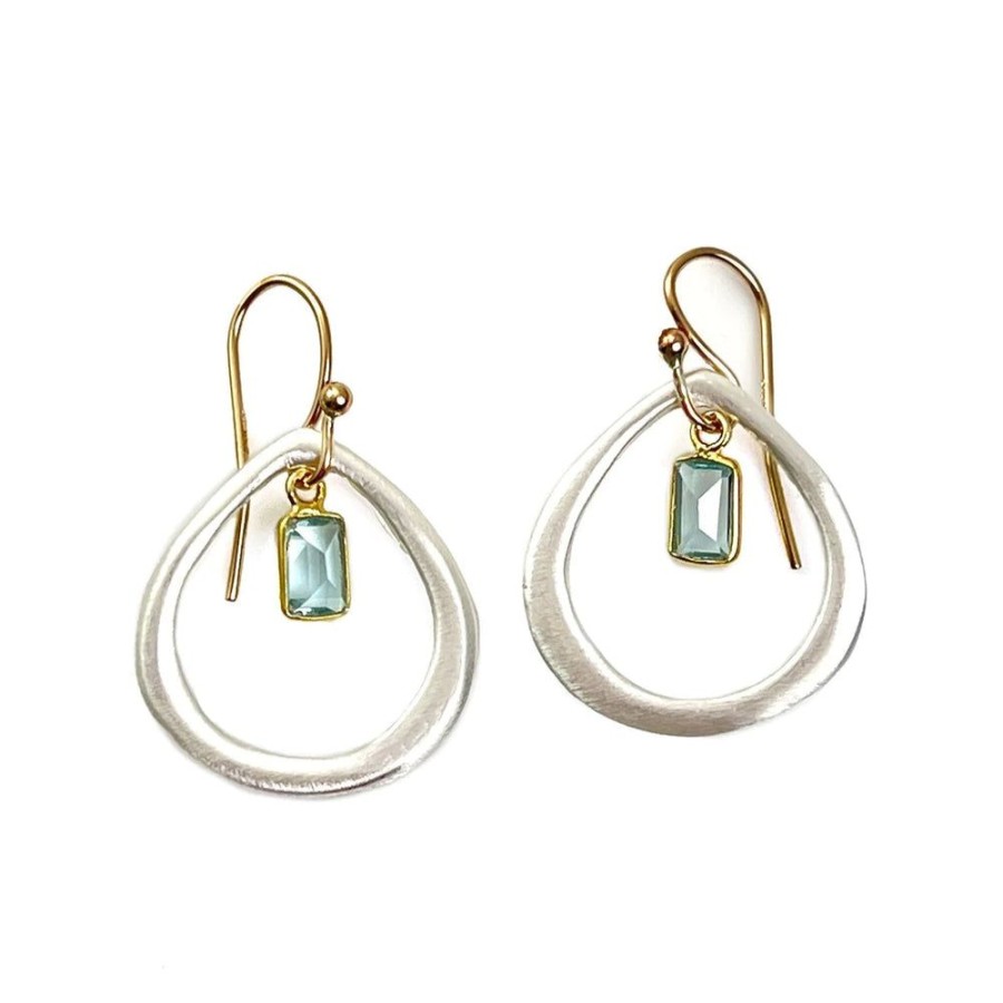 Glass & Jewelry The Glass Station Earrings | Mixed Metal Drop With Hydro Quartz Earrings