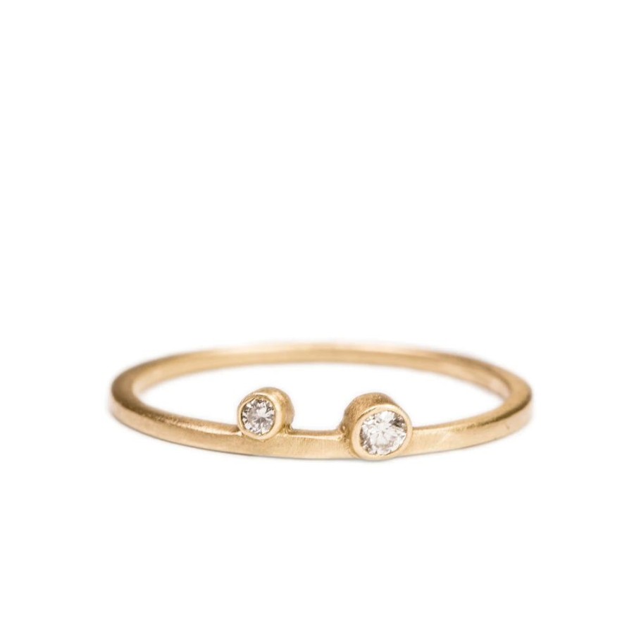 Glass & Jewelry The Glass Station Valentines Day | 14K Stacking Double Diamond Ring