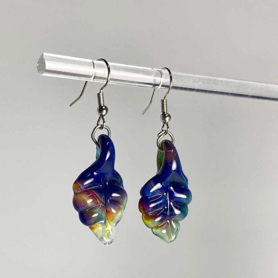 Glass & Jewelry The Glass Station Jewelry For Adolescents | Handmade Glass Leaf Earrings