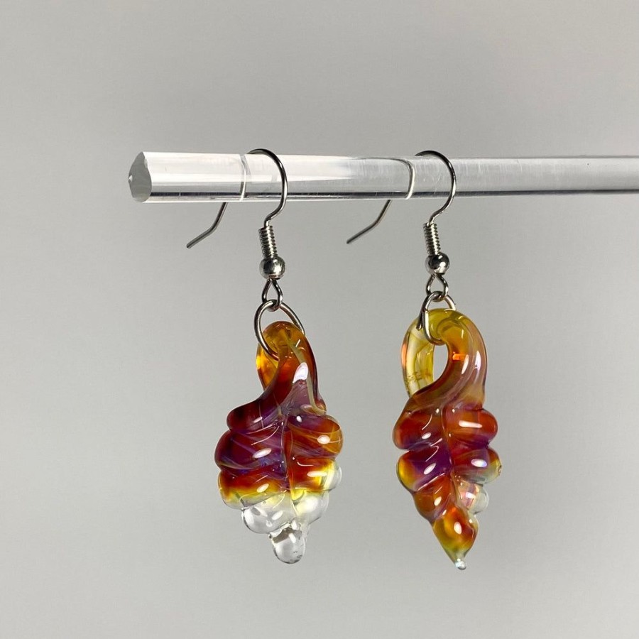 Glass & Jewelry The Glass Station Jewelry For Adolescents | Handmade Glass Leaf Earrings