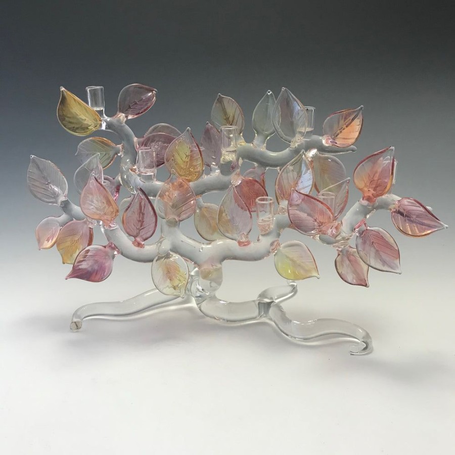 Glass & Jewelry The Glass Station Menorahs | Wilde Tree Of Life Menorah, Fall Colors