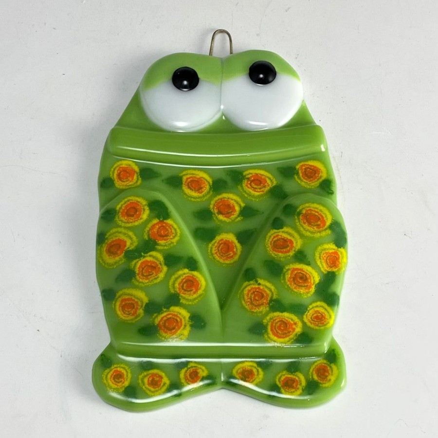 Glass & Jewelry The Glass Station Ornaments | Fused Glass Frog Sun Catcher