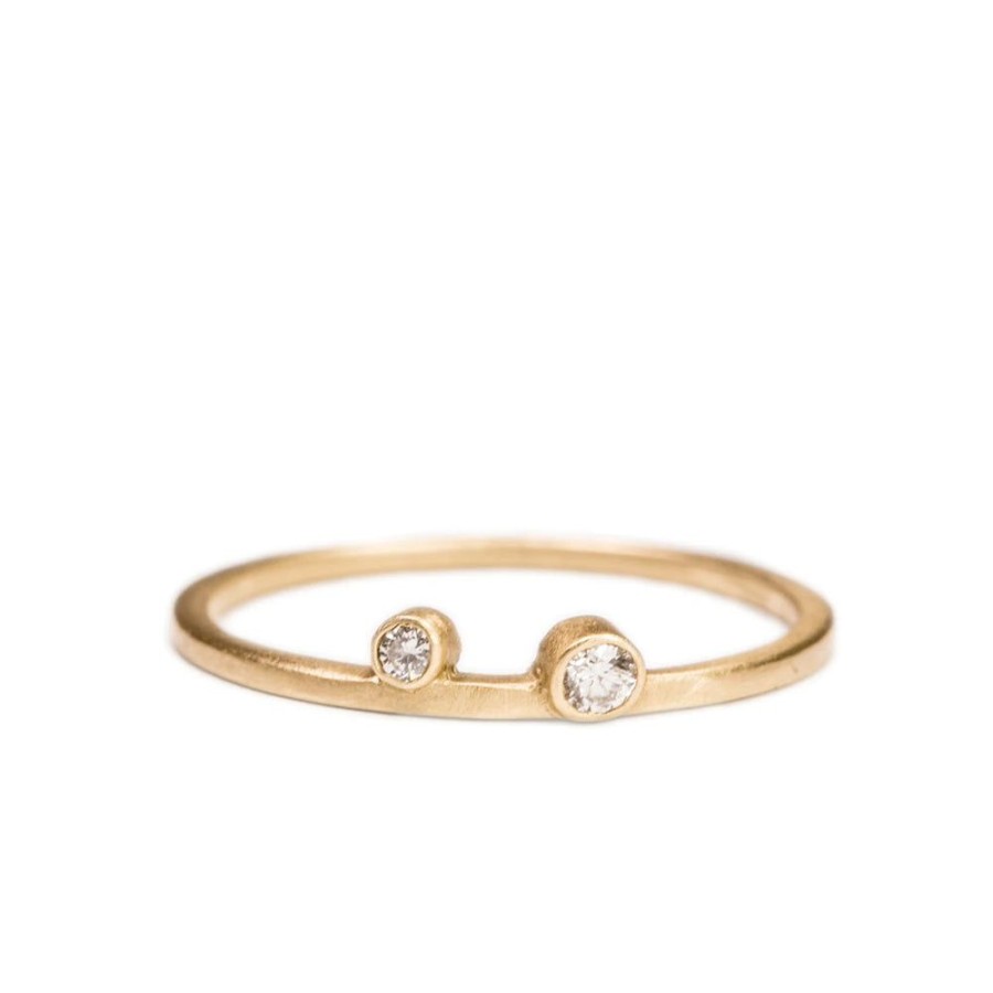 Glass & Jewelry The Glass Station Christmas | 14K Stacking Double Diamond Ring