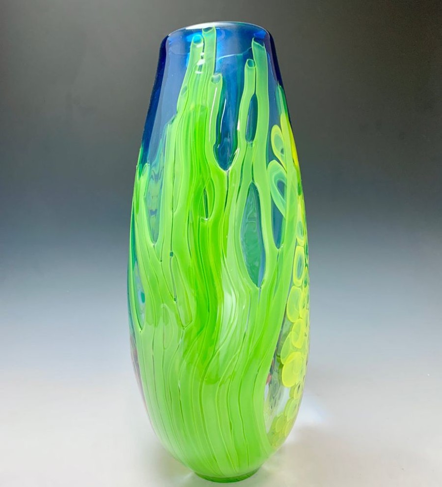 Glass & Jewelry The Glass Station | Blue Sea Scape Vase