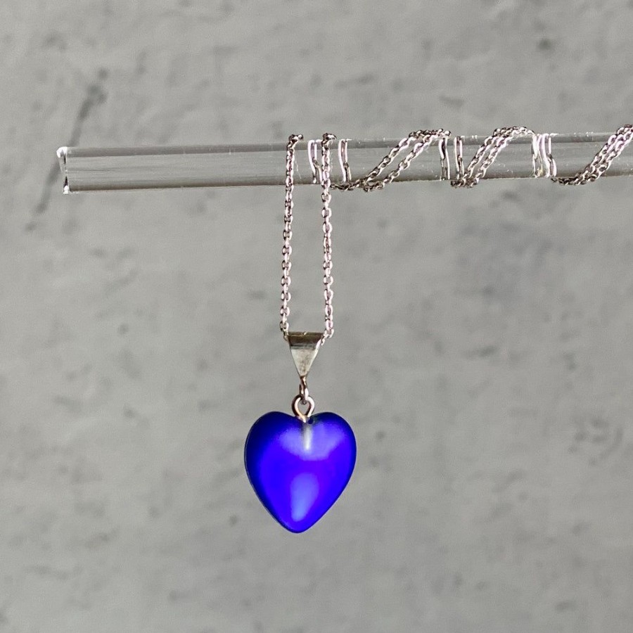 Glass & Jewelry The Glass Station Valentines Day | Small Dichroic Glass Heart Pendant