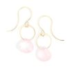 Glass & Jewelry The Glass Station Fine Jewelry | 14K Yellow Gold Rose Quartz Drop Earrings