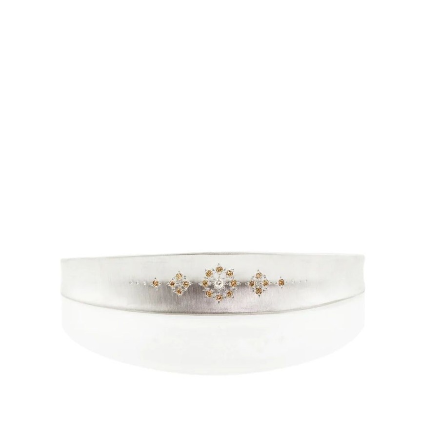 Glass & Jewelry The Glass Station Bracelets | Shimmer Cuff With Champagne Diamonds