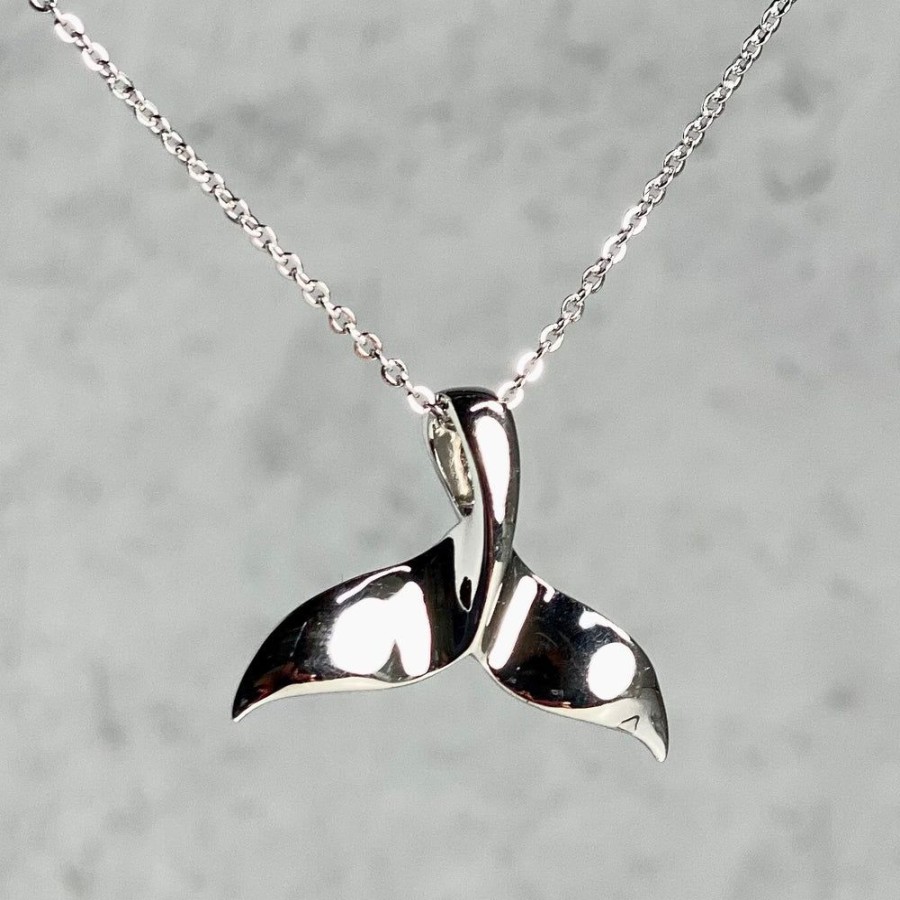 Glass & Jewelry The Glass Station Necklaces | Sterling Silver Whale Tail Pendant