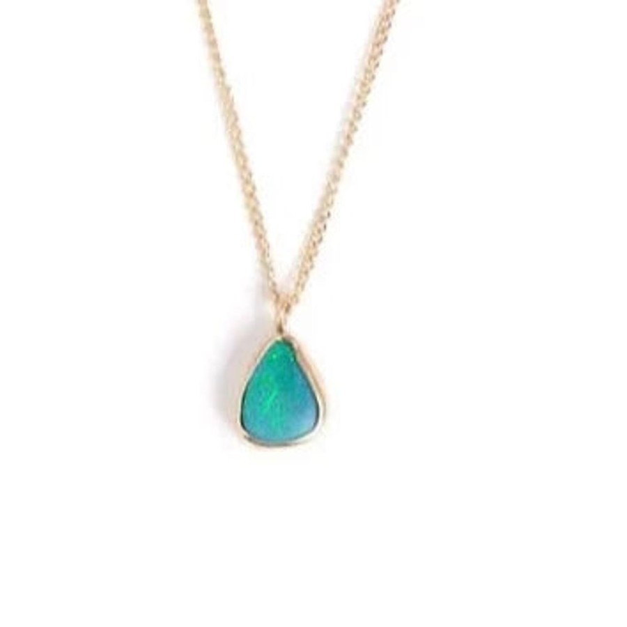 Glass & Jewelry The Glass Station Fine Jewelry | Bezel Set Opal Necklace