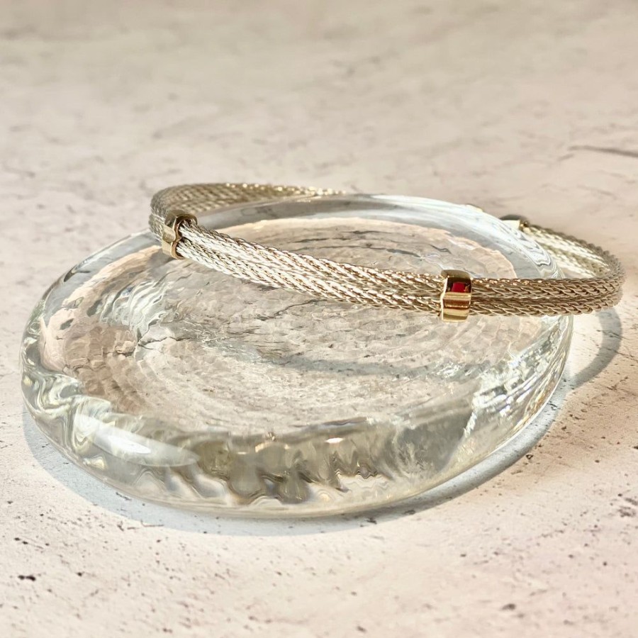 Glass & Jewelry The Glass Station Valentines Day | Double 2Mm Mariner Mixed Metal Bracelet