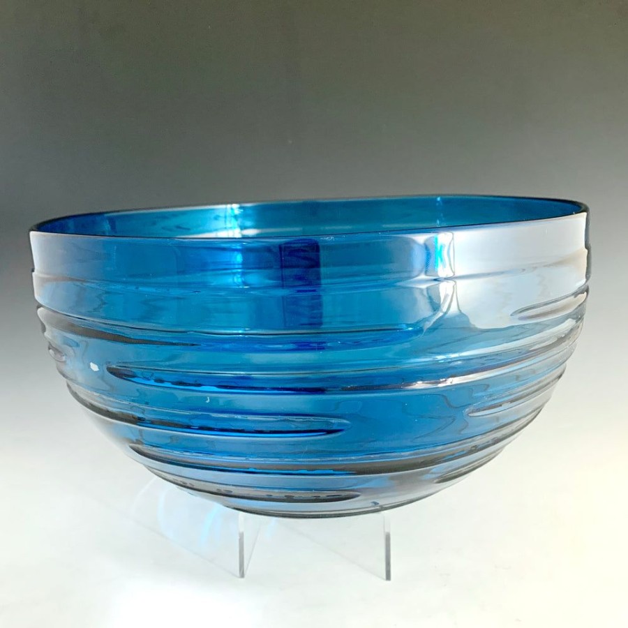 Glass & Jewelry The Glass Station | Incision Series - Bowl - Blue